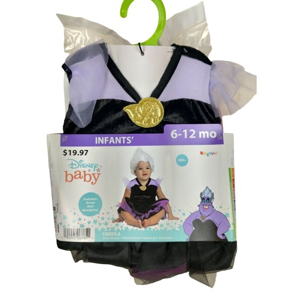 Disney Baby Infant 6 to 12 Months Ursula Costume with Dress, Belt and Headpiece - Picture 2 of 5